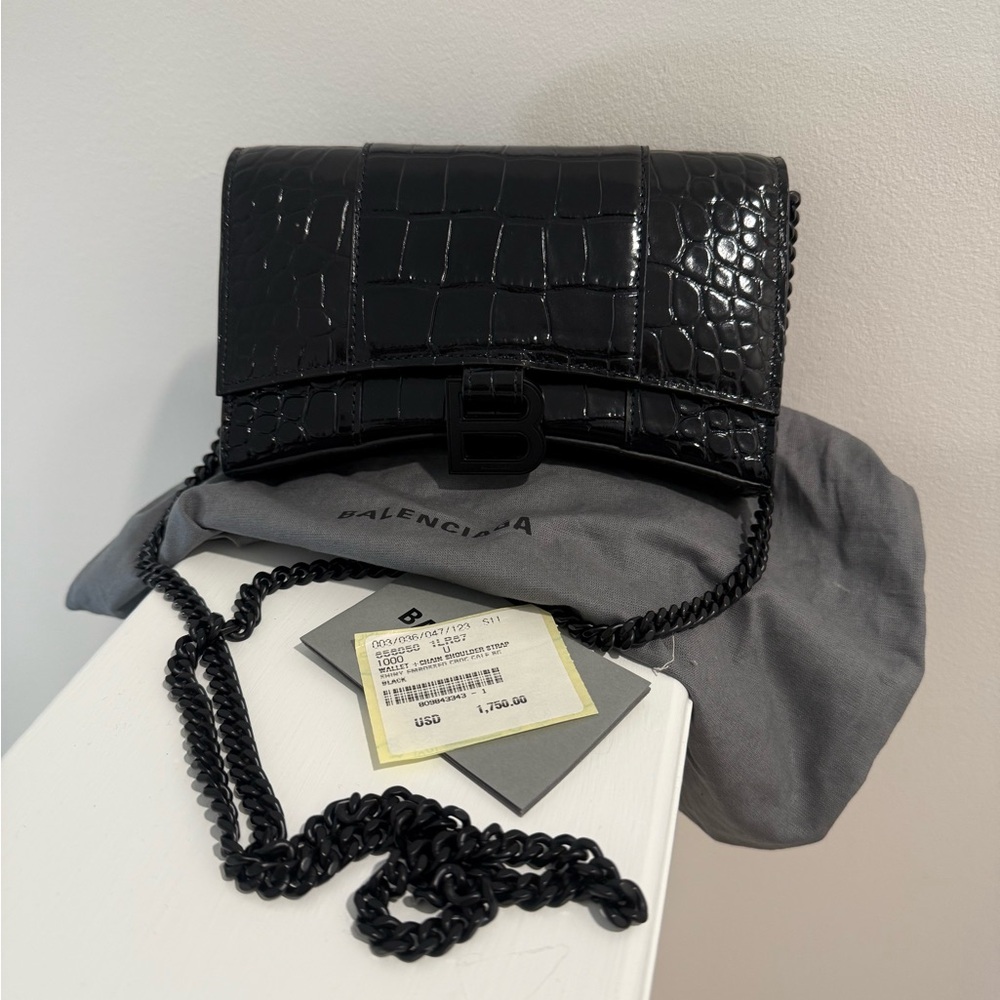 Balenciaga Black Embossed Leather Bag - Picture 6 of 13